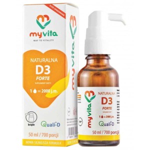 MYVITA WITAMINA D3 KROPLE 2000IU 1000 PORCJI 50ML