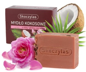 SKOCZYLAS MYDŁO KOKOSOWE Z RÓŻĄ I GLINKĄ CZ. 100G