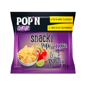 POP'N CHRUP SNACKI POPCORNOWE PAPRYKA LIMONKA 35G