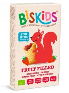 BISKIDS CIASTECZKA FRUIT FILLED TRUSKAWKA BIO 120G