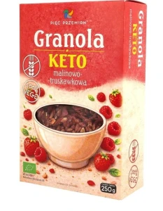 PIĘĆ PRZEMIAN GRANOLA KETO MALINOWO-TRUSKAWK BEZG.