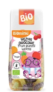 BIOMINKI WĘŻYKI OWOCOWE BEZ ŻELATYNY BIO 100G