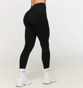 GYMBEAM LEGGINSY DAMSKIE FIERCE V-BACK BLACK